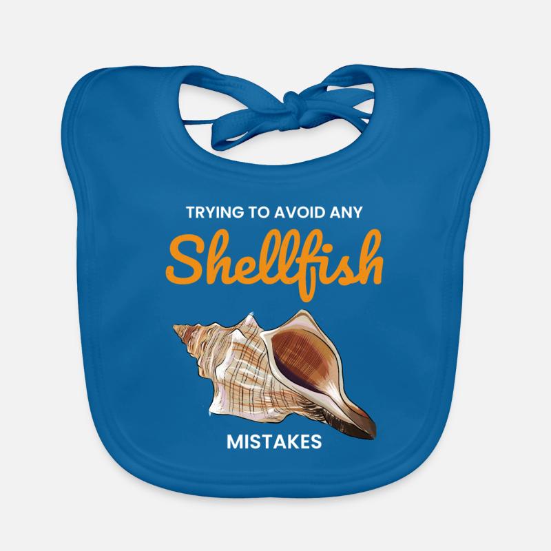 Conch Seashells Collector Beachcomber Shellfish Organic Baby Bibs