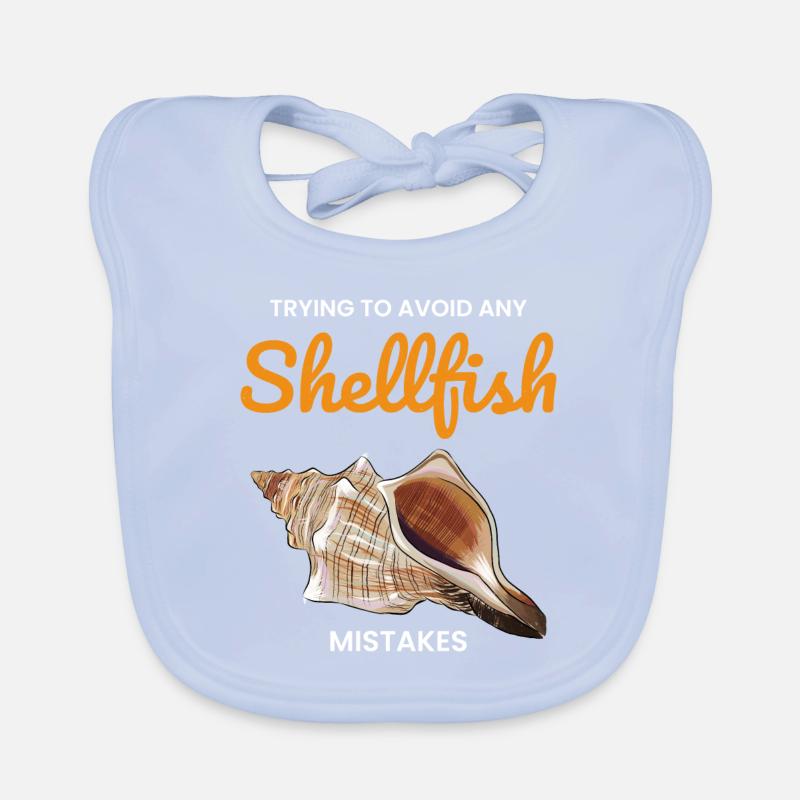 Conch Seashells Collector Beachcomber Shellfish Organic Baby Bibs