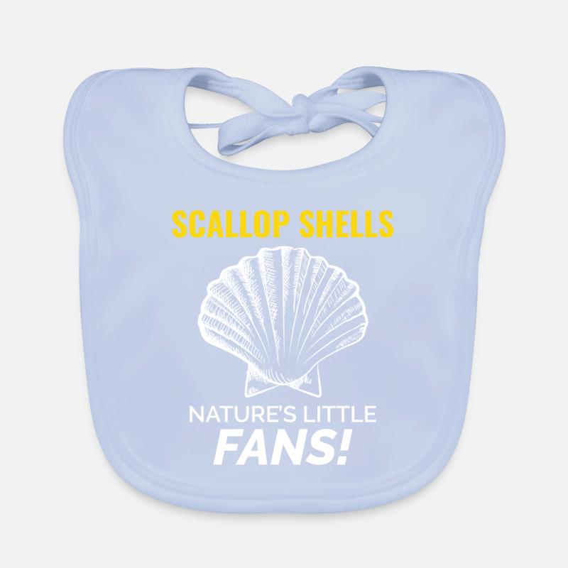 Scallop Seashells Collector Beachcomber Shellfish Organic Baby Bibs