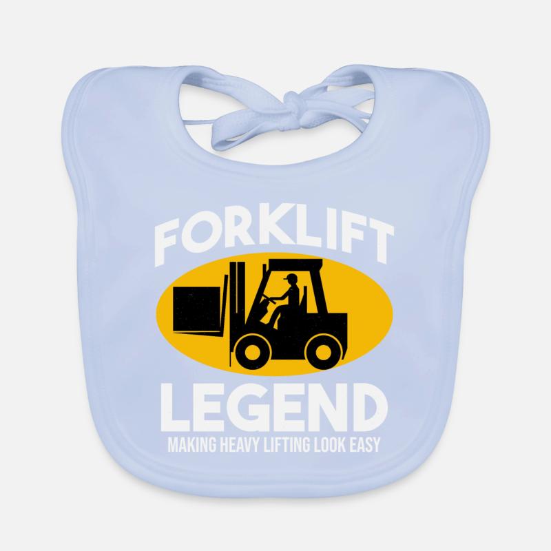 Forklift Operator Heavy Equipment Driver Humor Organic Baby Bibs