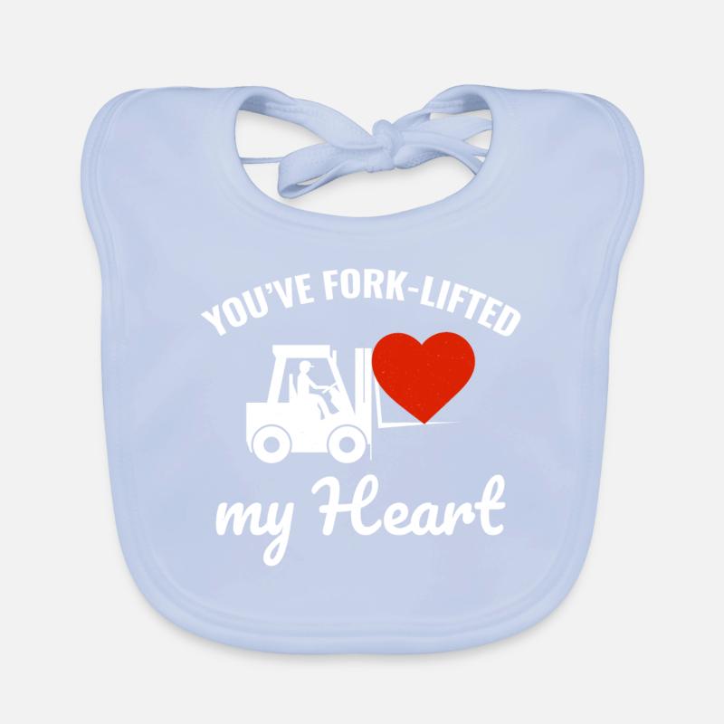 Gabelstaplerfahrer Fahrer Valentinstag Lustig Baby Bio-Lätzchen