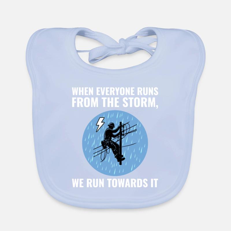Lineman Storm Brave Dedicated Hero Power Grid Organic Baby Bibs