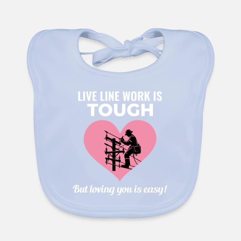 Lineman Valentine Live Line Work Love Romance Bavoir bio Bébé