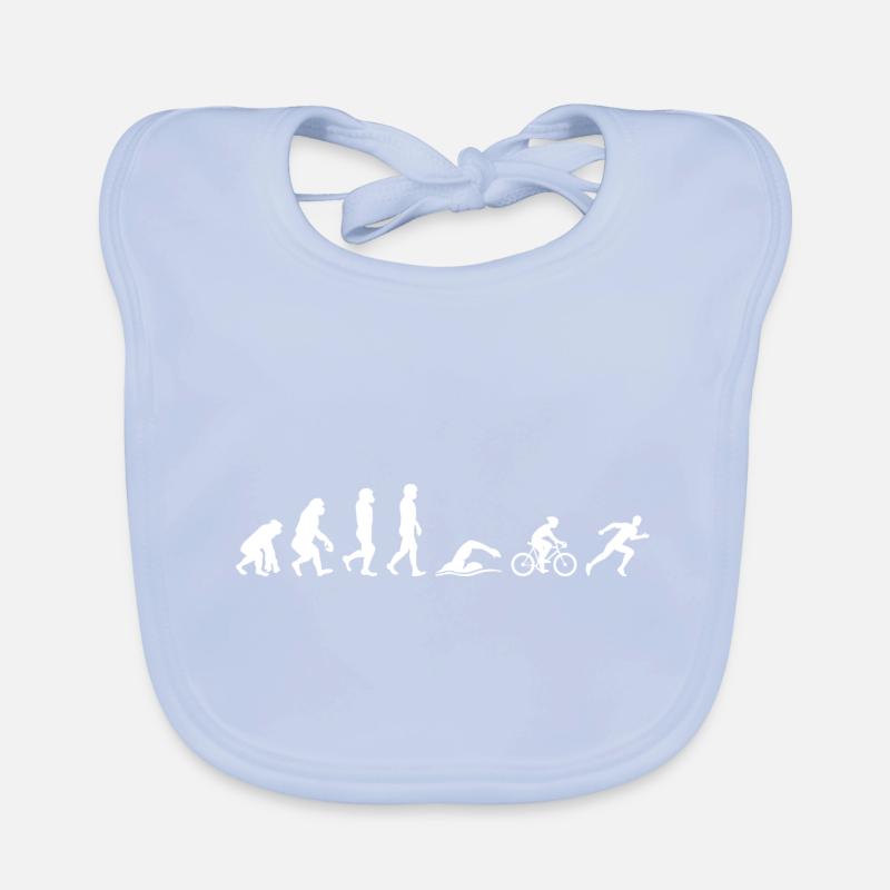Swim Bike Run Triathlon Triathlete Evolution Funny Organic Baby Bibs