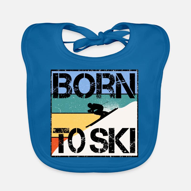Born to Ski Geschenk Baby Bio-Lätzchen