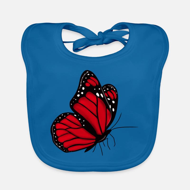 Papillon - Bavoir bio Bébé - bleu paon