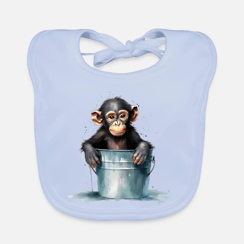 Monkey seeks cooling Organic Baby Bibs