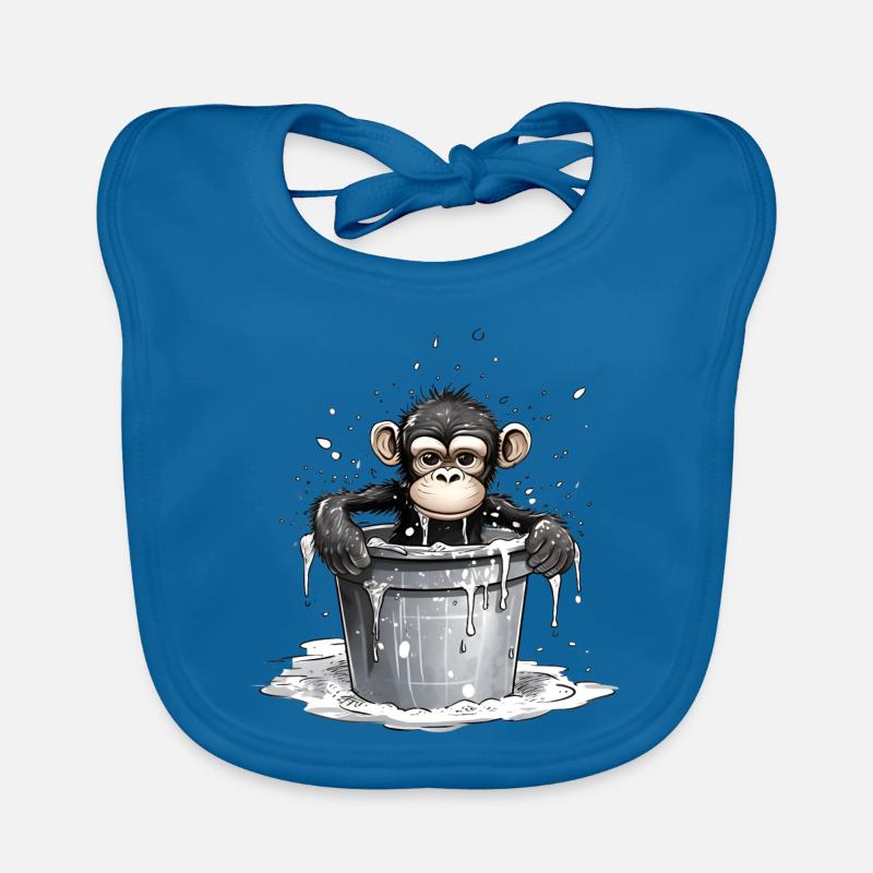 Le singe cherche le refroidissement Bavoir bio Bébé