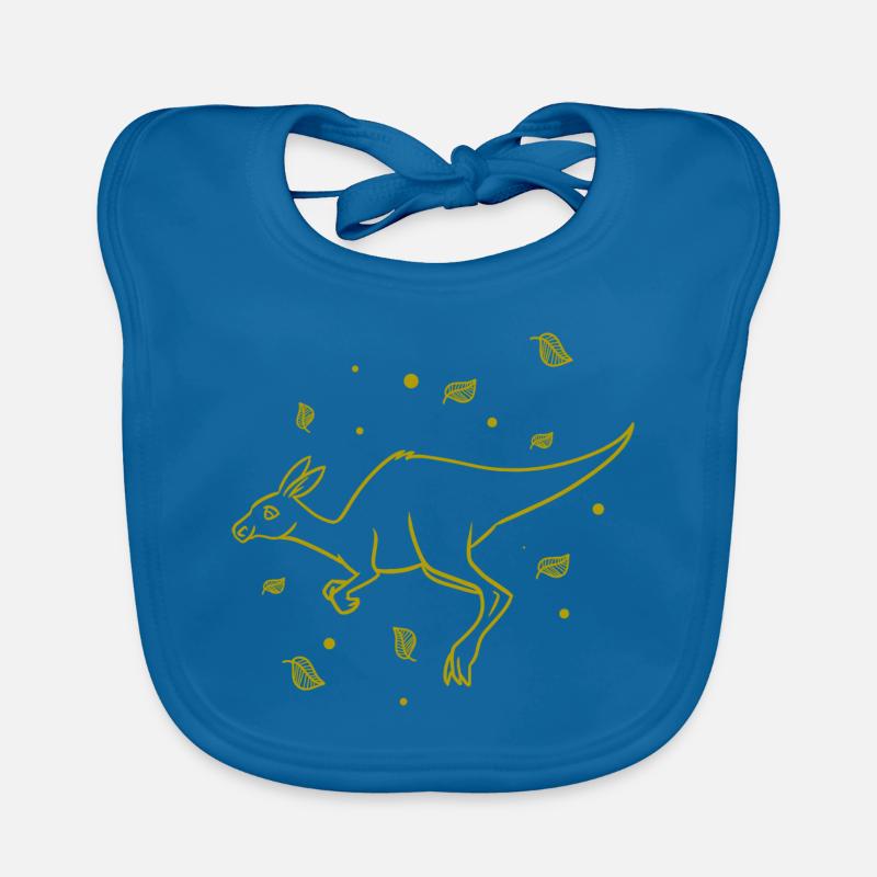 Känguru - Kangaroo - Australia - Outback - Baby Bio-Lätzchen - Pfauenblau