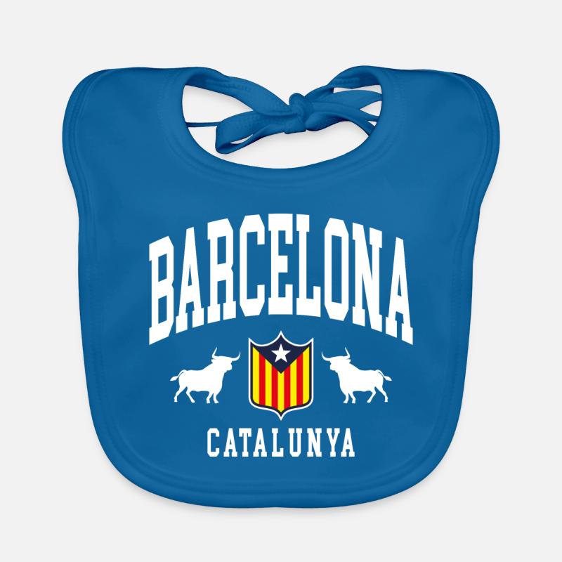 Barcelone - Bavoir bio Bébé - bleu paon