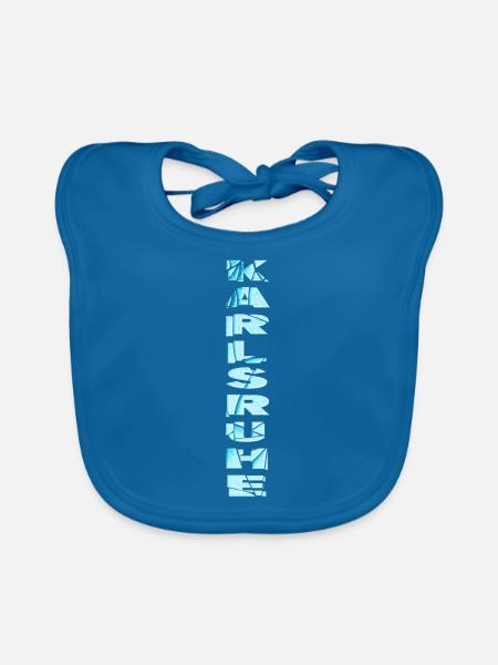 Karlsruhe Deutschland Stadt Schrift Skyline Heimat - Baby Bio-Lätzchen - Pfauenblau