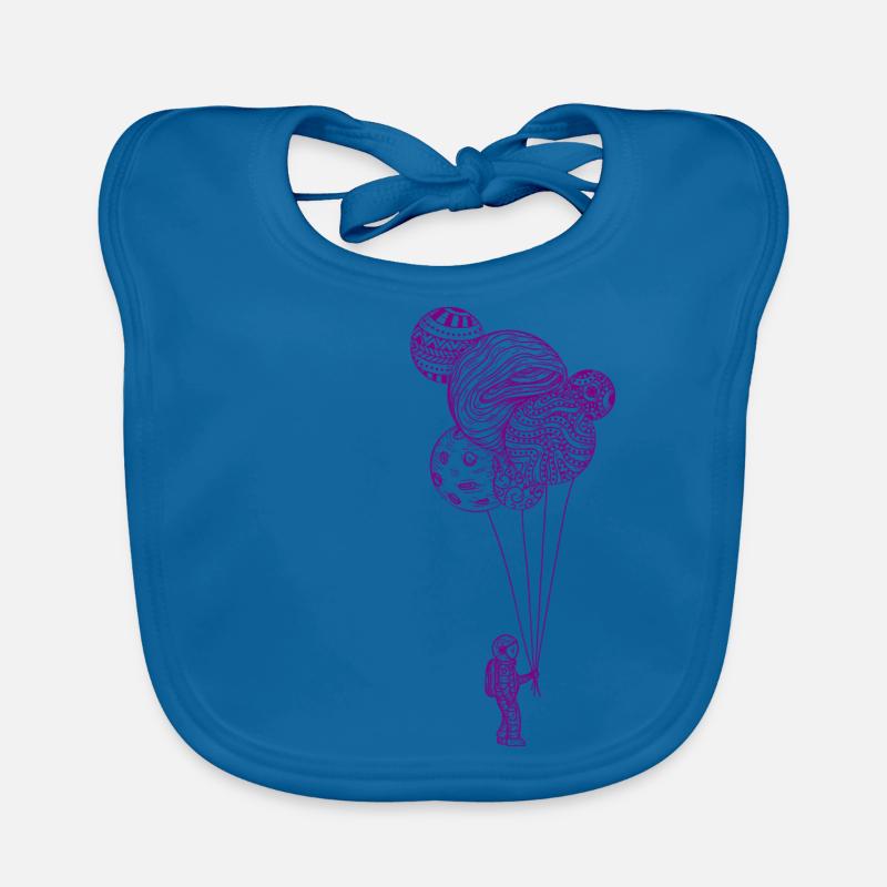 Astronaut with Planet Balloons Organic Baby Bibs