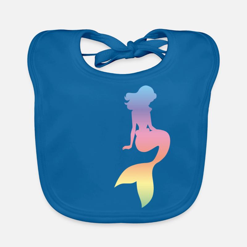 Sirène - Bavoir bio Bébé - bleu paon