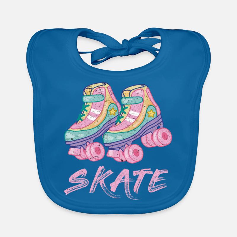 Rollschuh Roller Skate Design - Baby Bio-Lätzchen - Pfauenblau