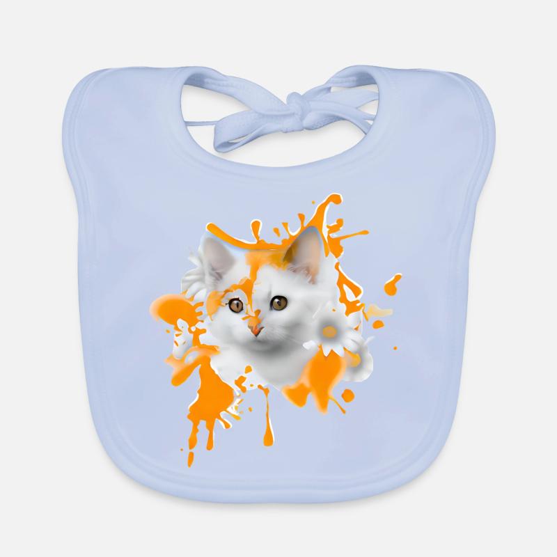 Chat fleuri Bavoir bio Bébé