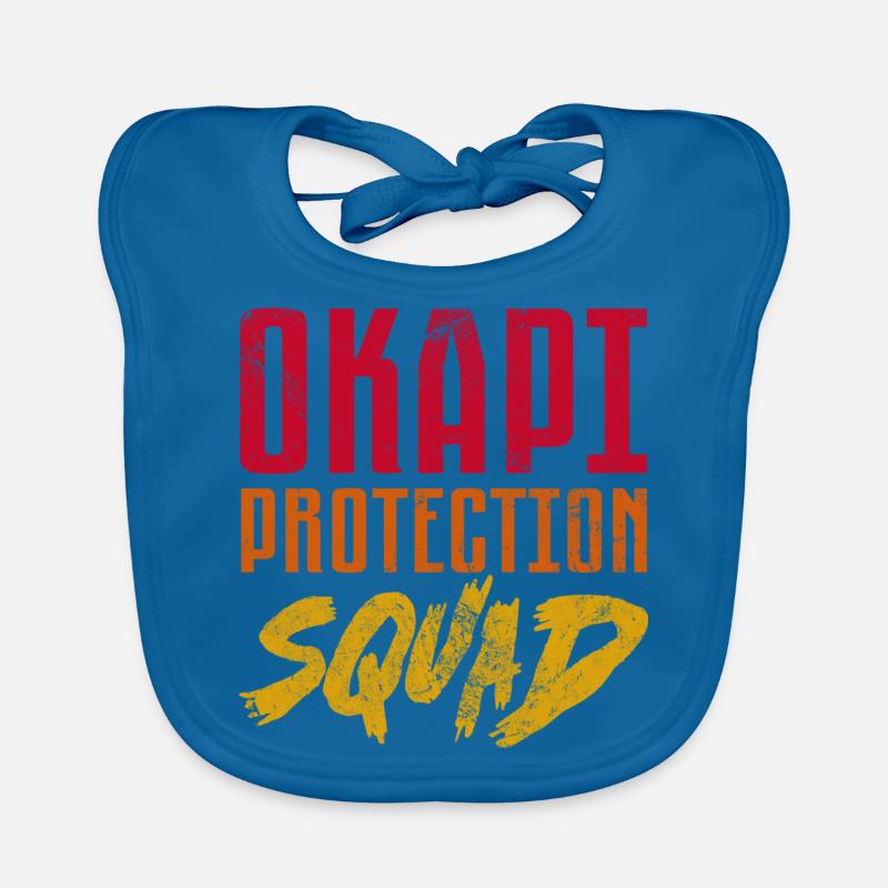 okapi protection squad Design for a animal lover - Baby Bio-Lätzchen - Pfauenblau