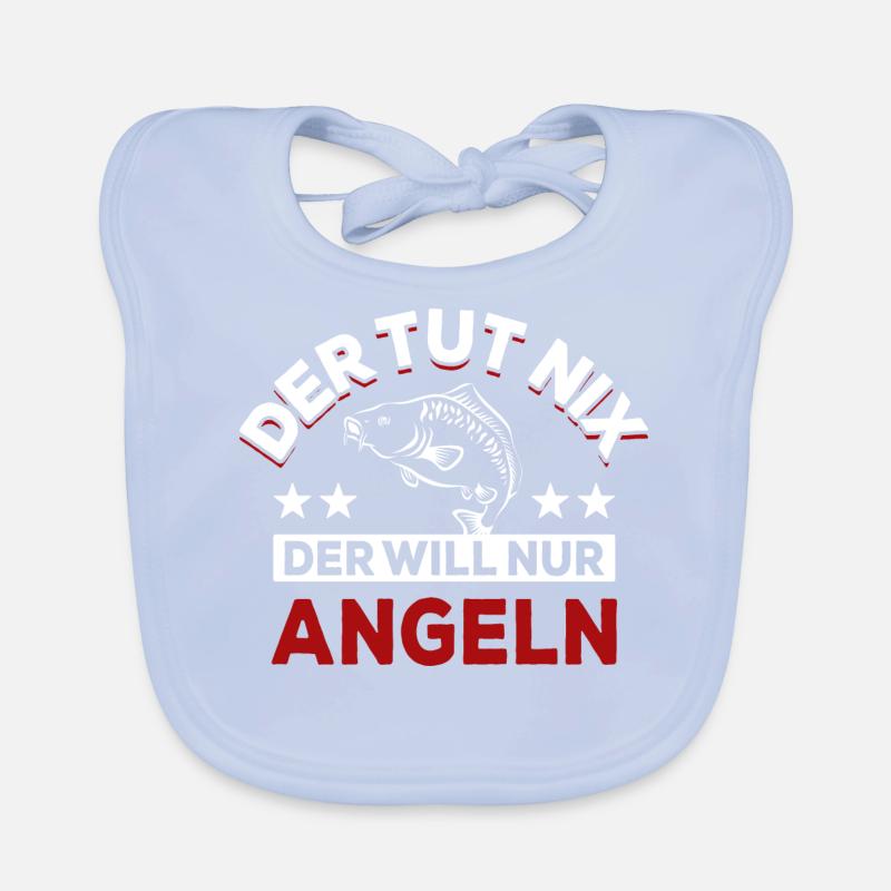 Der tut nix der will nur angeln - Spruch Baby Bio-Lätzchen