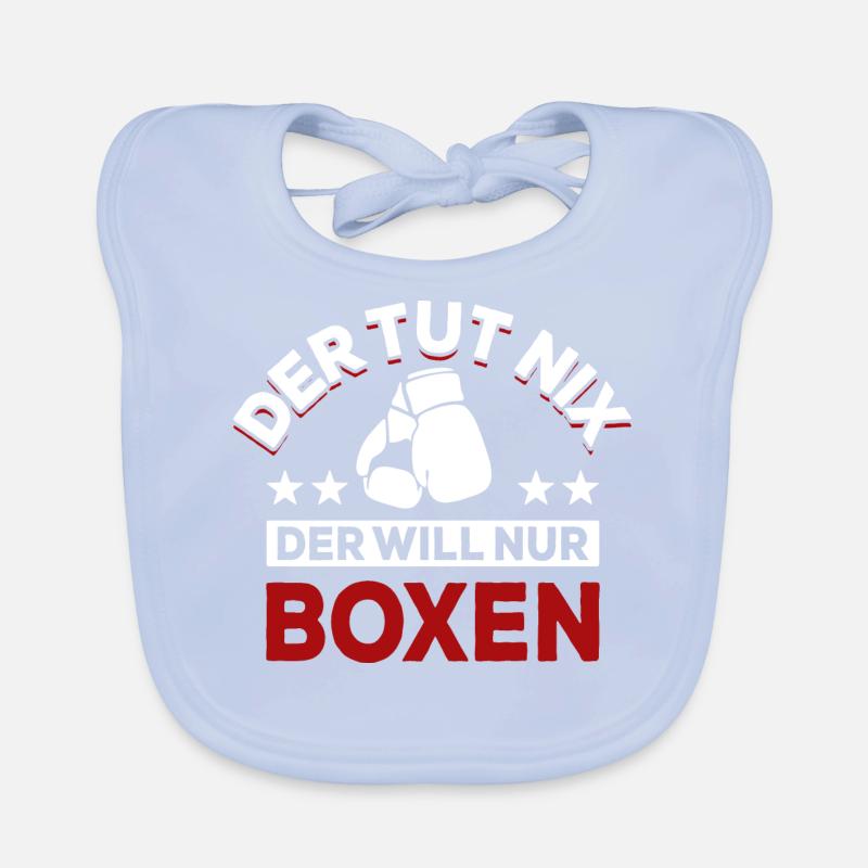 Der tut nix der will nur boxen - Spruch Baby Bio-Lätzchen