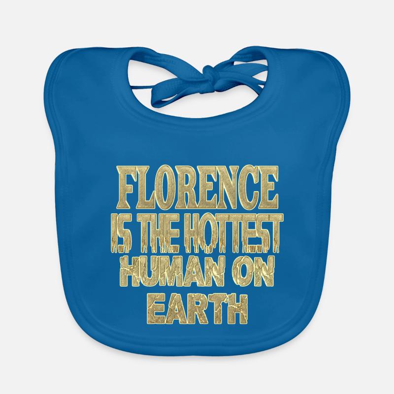 Florence - Bavoir bio Bébé - bleu paon