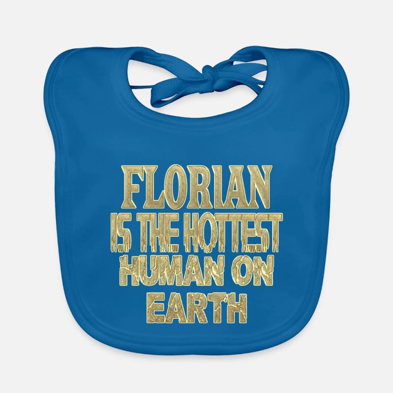 Florian - Bavoir bio Bébé - bleu paon
