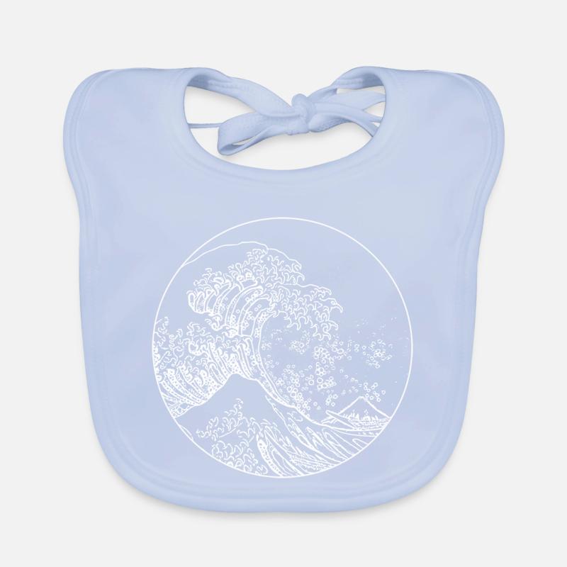 Wave white Organic Baby Bibs