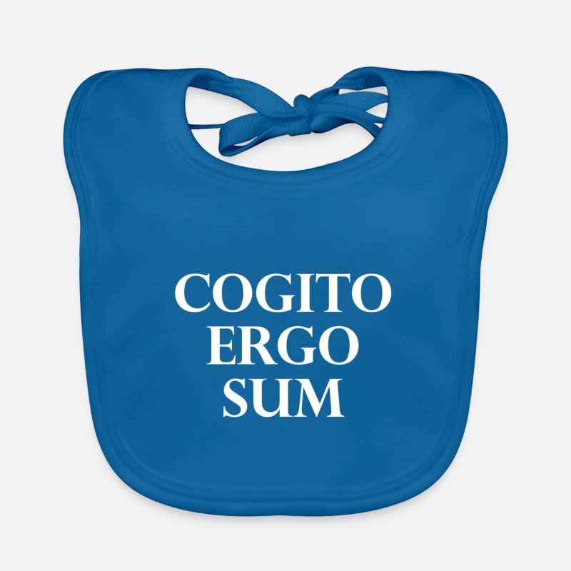Cogito Ergo Sum - Baby Bio-Lätzchen - Pfauenblau