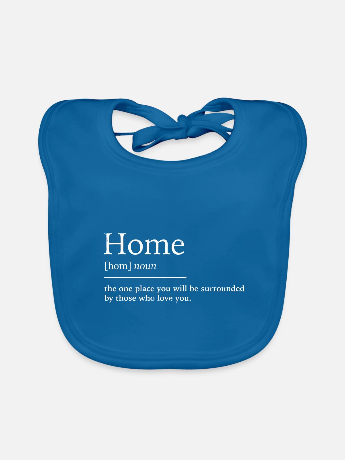 Home zuhause - Baby Bio-Lätzchen - Pfauenblau - Vorne