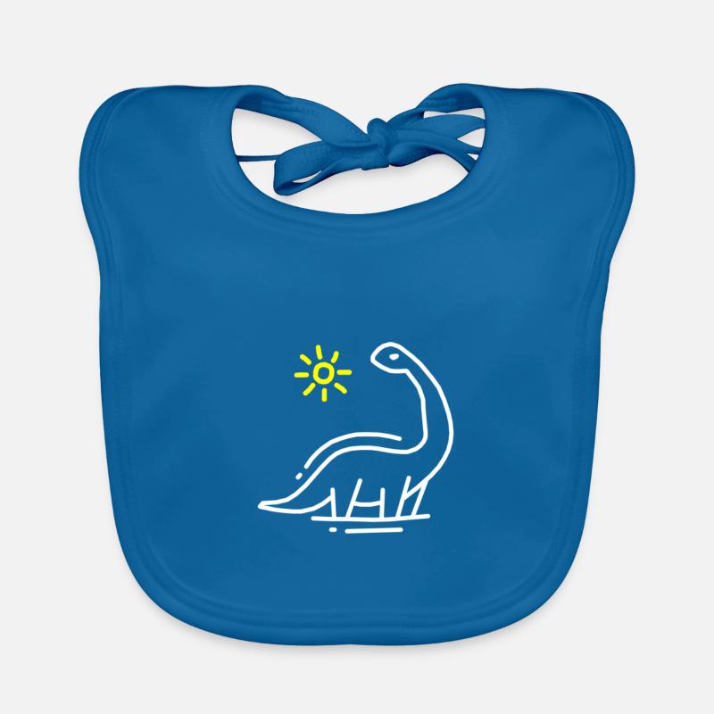 dinosaure - Bavoir bio Bébé - bleu paon