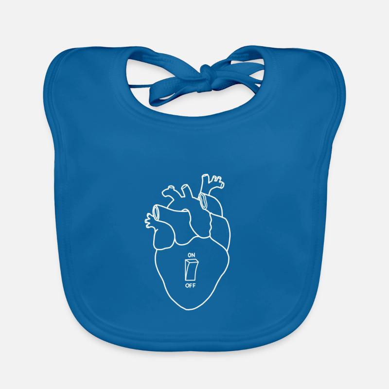 Émotion du coeur sentiment d'amour - Bavoir bio Bébé - bleu paon