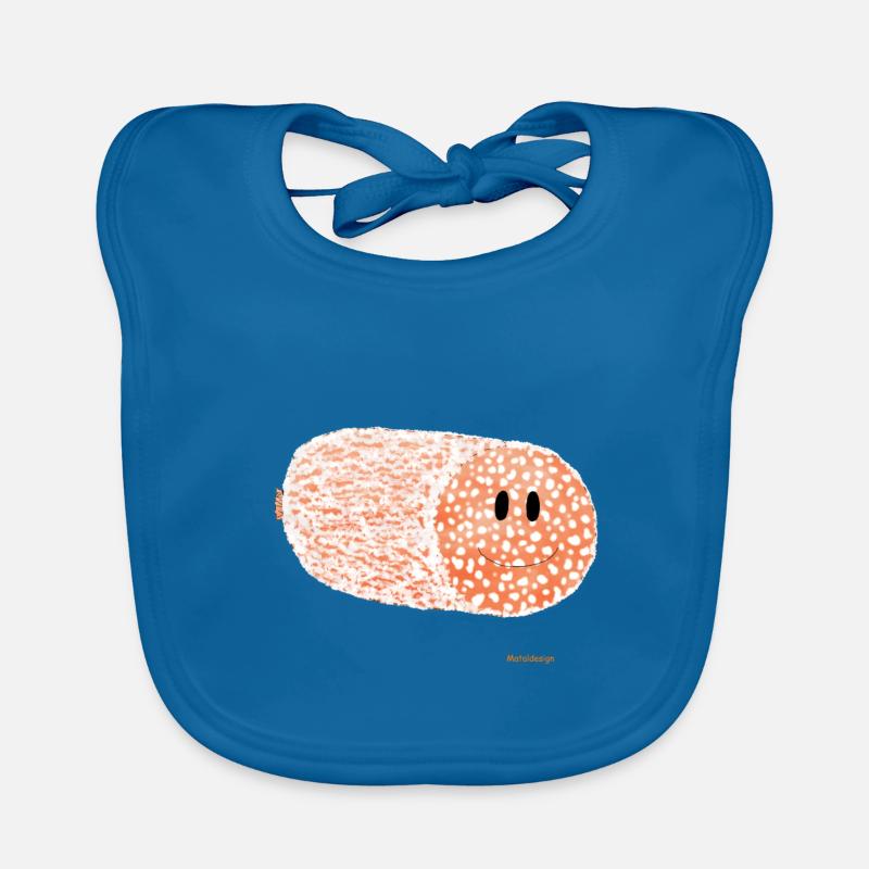 salami - Bavoir bio Bébé - bleu paon