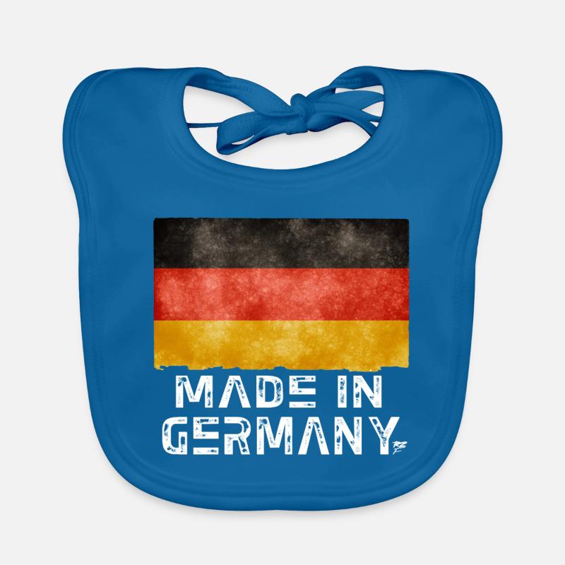 Drapeau Made in Germany – Style vieilli - Bavoir bio Bébé - bleu paon