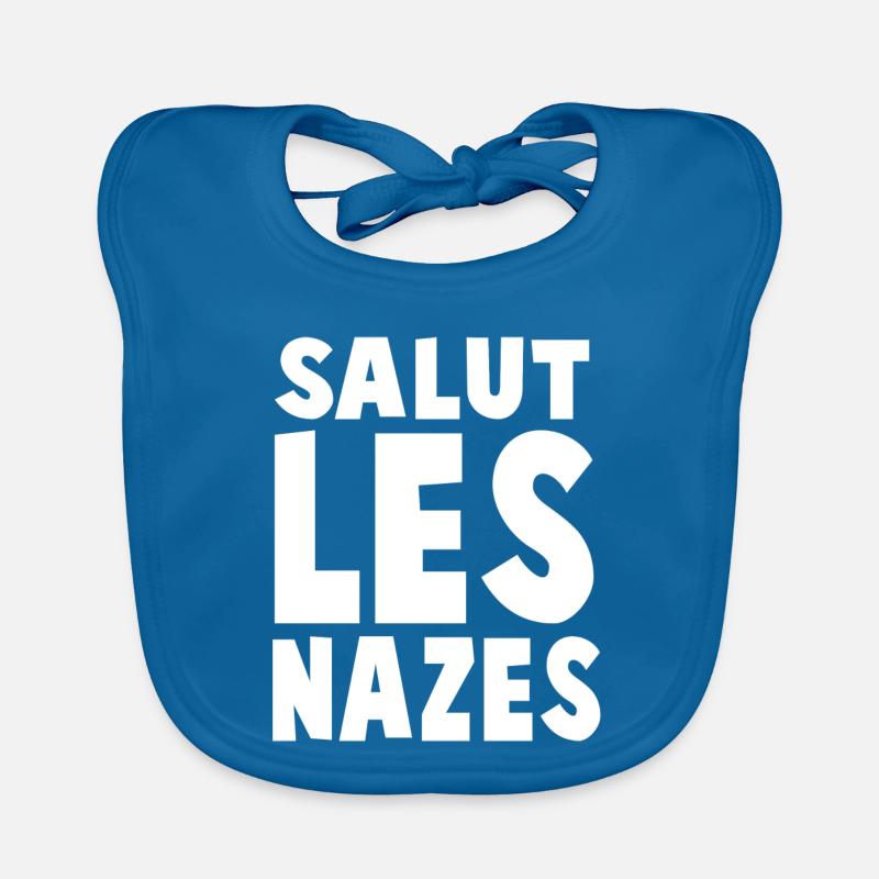 Salutations Macabres Noir et Blanc - Bavoir bio Bébé - bleu paon