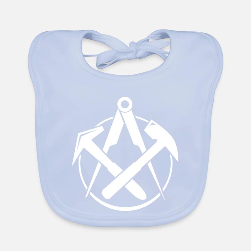 Roofing Logo - White Organic Baby Bibs