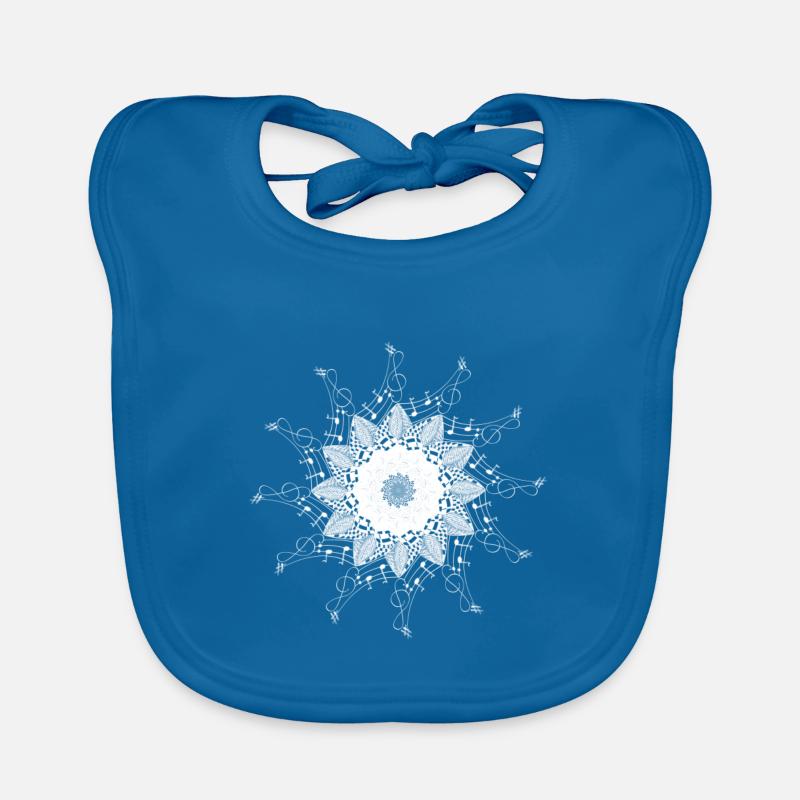 Musical Mandala Snowflake Pattern Organic Baby Bibs