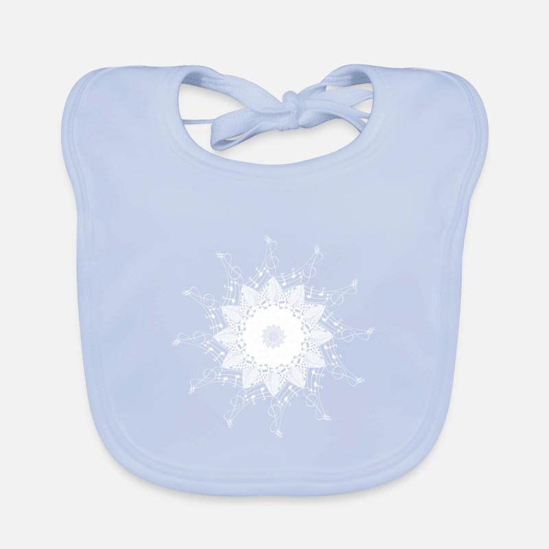 Musical Mandala Snowflake Pattern Organic Baby Bibs