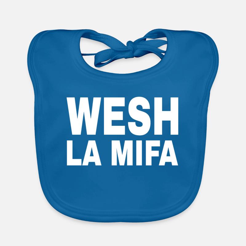 Expression artistique de la Mifa engagée - Bavoir bio Bébé - bleu paon