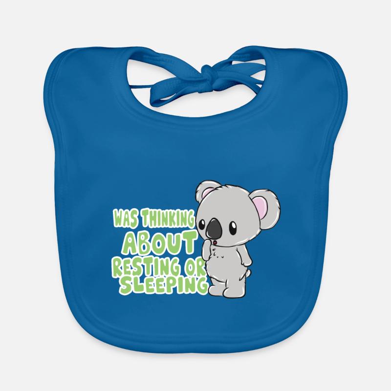 koala - Bavoir bio Bébé - bleu paon
