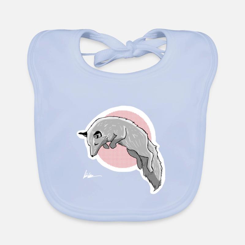 hunting snow fox Organic Baby Bibs