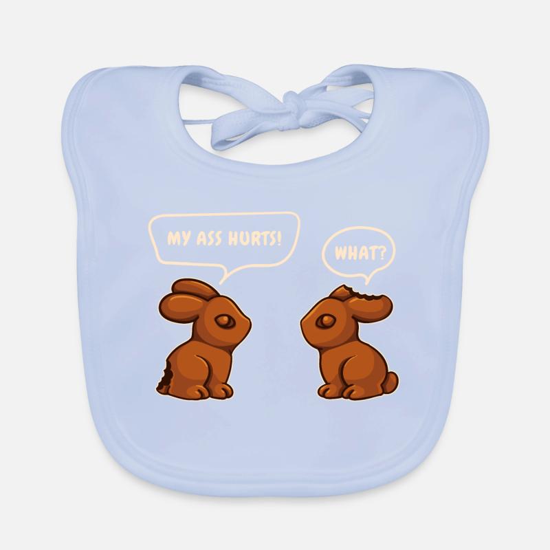 Chocolate Bunny Chocolate Easter Bunny Funny Saying Organic Baby Bibs