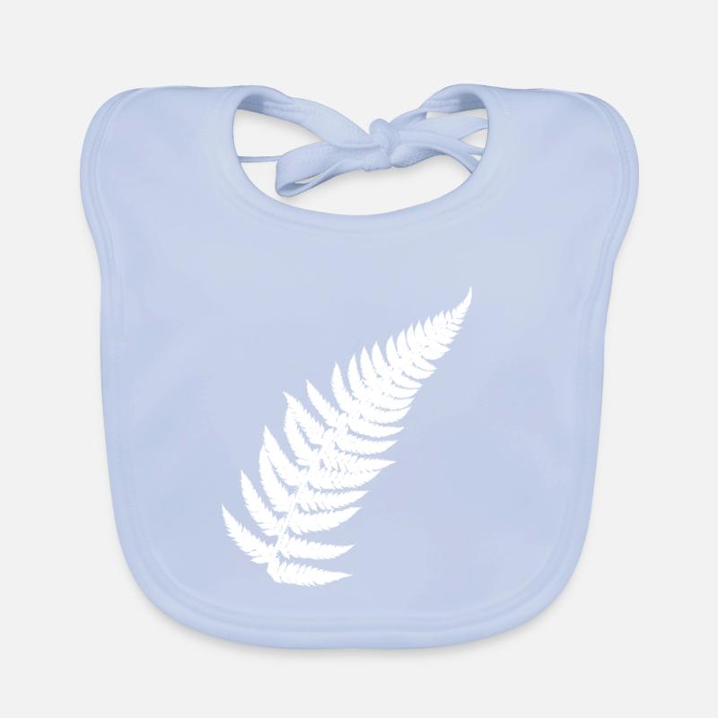 Contrasting Fern Feather Organic Baby Bibs