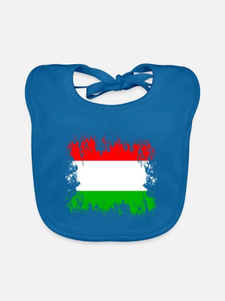 Ungarn - Magyarország - Ungarn - Baby Bio-Lätzchen - Pfauenblau - Vorne