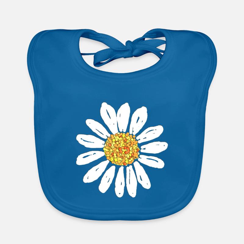 Blume der Gänseblume - Baby Bio-Lätzchen - Pfauenblau