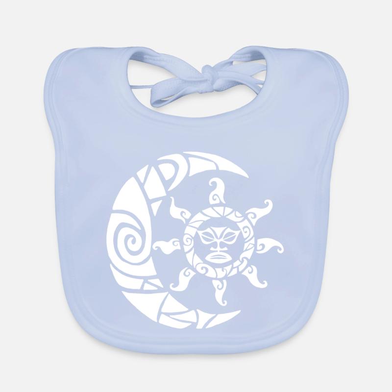 Moon, sun and nature (white) Organic Baby Bibs