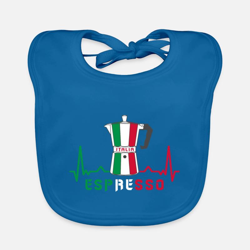 Herzfrequenz Espresso Design / Geschenkidee - Baby Bio-Lätzchen - Pfauenblau