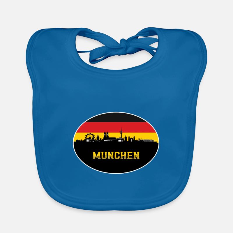 Munich Germany Flag Skyline München Deutsche Organic Baby Bibs