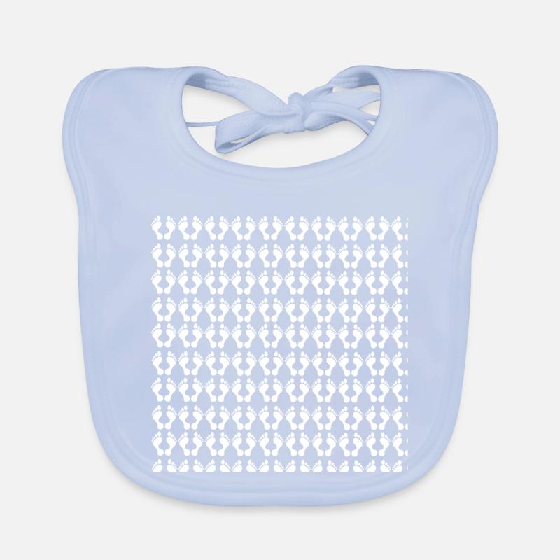 customized, feet pattern Organic Baby Bibs