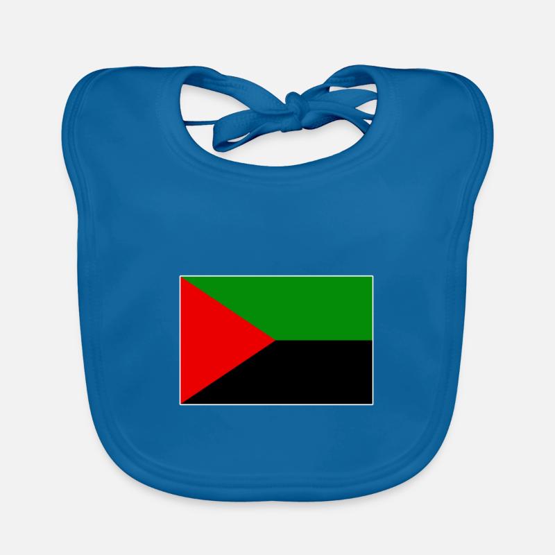 Drapeau de la Martinique rouge vert noir - Bavoir bio Bébé - bleu paon
