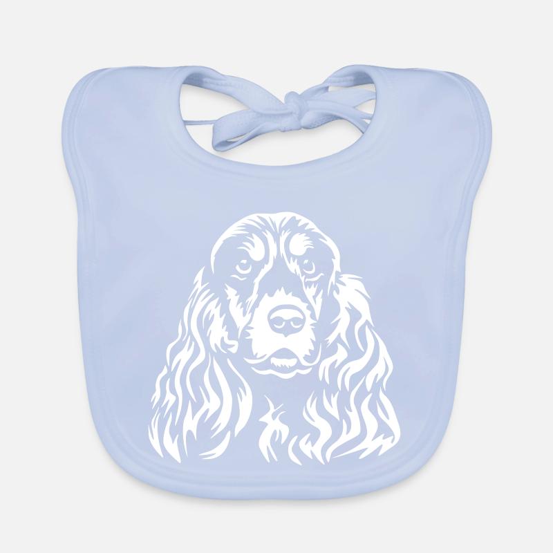 Cocker Spaniel Head "Black Edition" Organic Baby Bibs