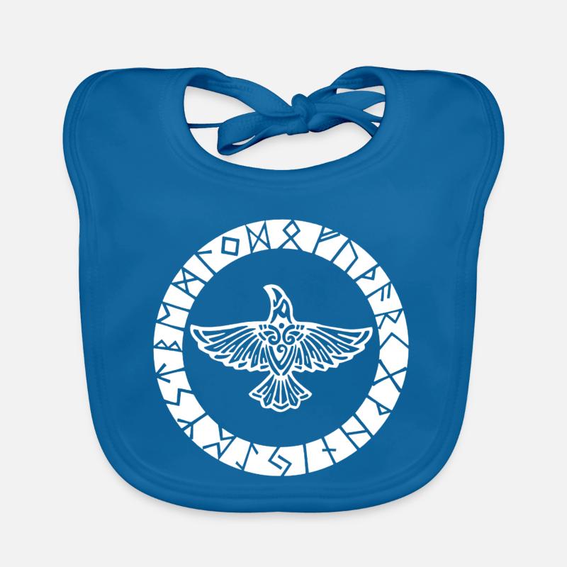 White Viking Raven Organic Baby Bibs