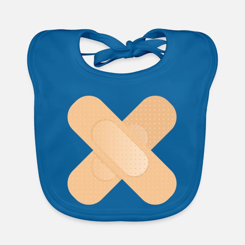 Dispositif de fixation croisé comme élément de conception - Bavoir bio Bébé - bleu paon